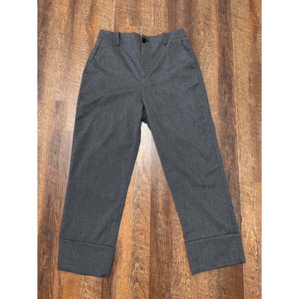 Zara Women's Charcoal Gray Cuffed Ankle Trousers Pants Size 8
